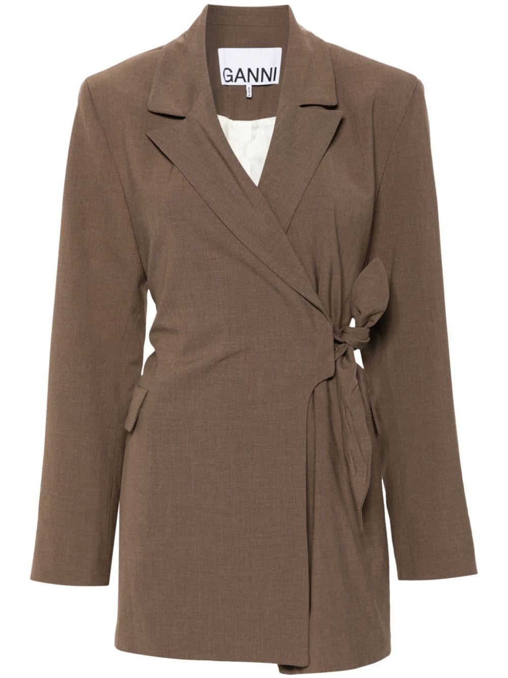 knot-belt wrap blazer - 1