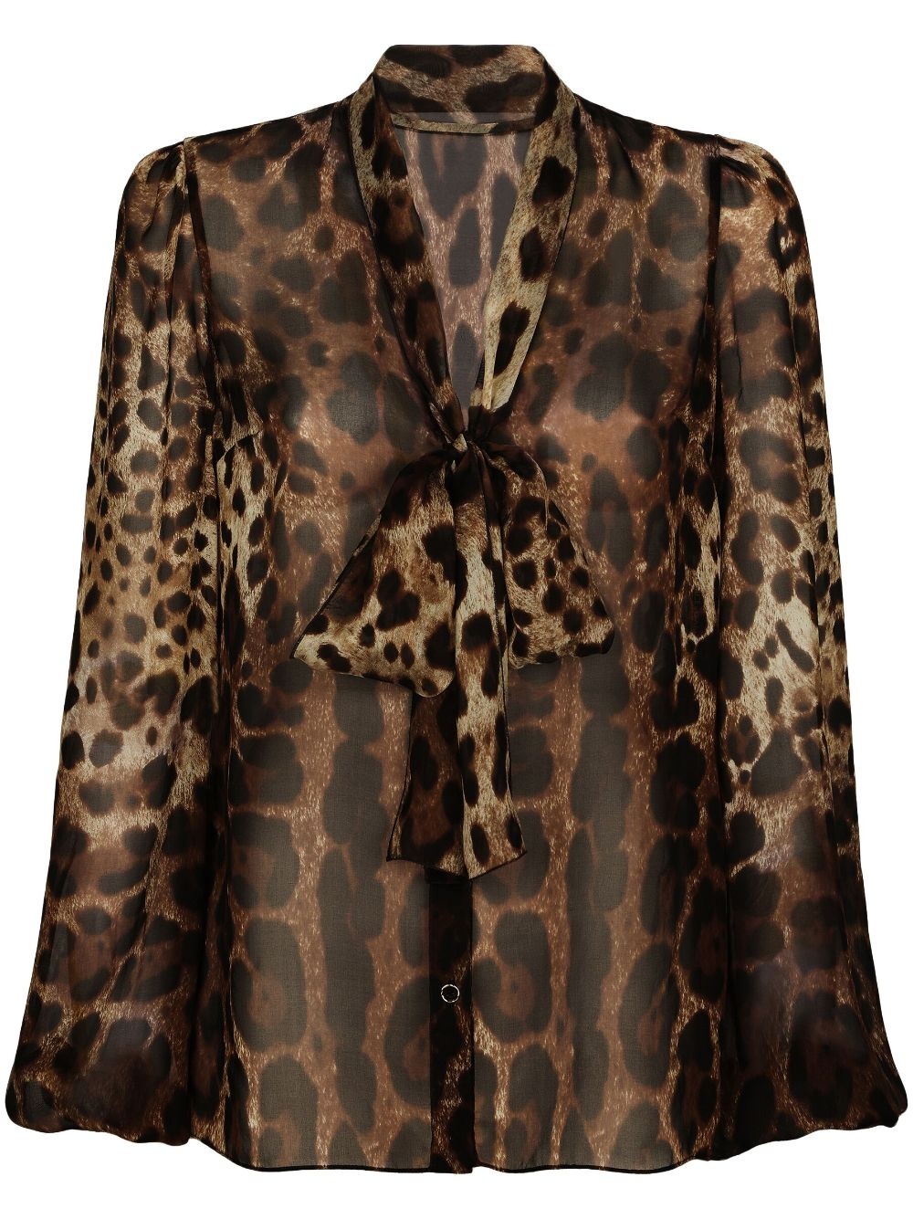 leopard-print silk blouse - 1