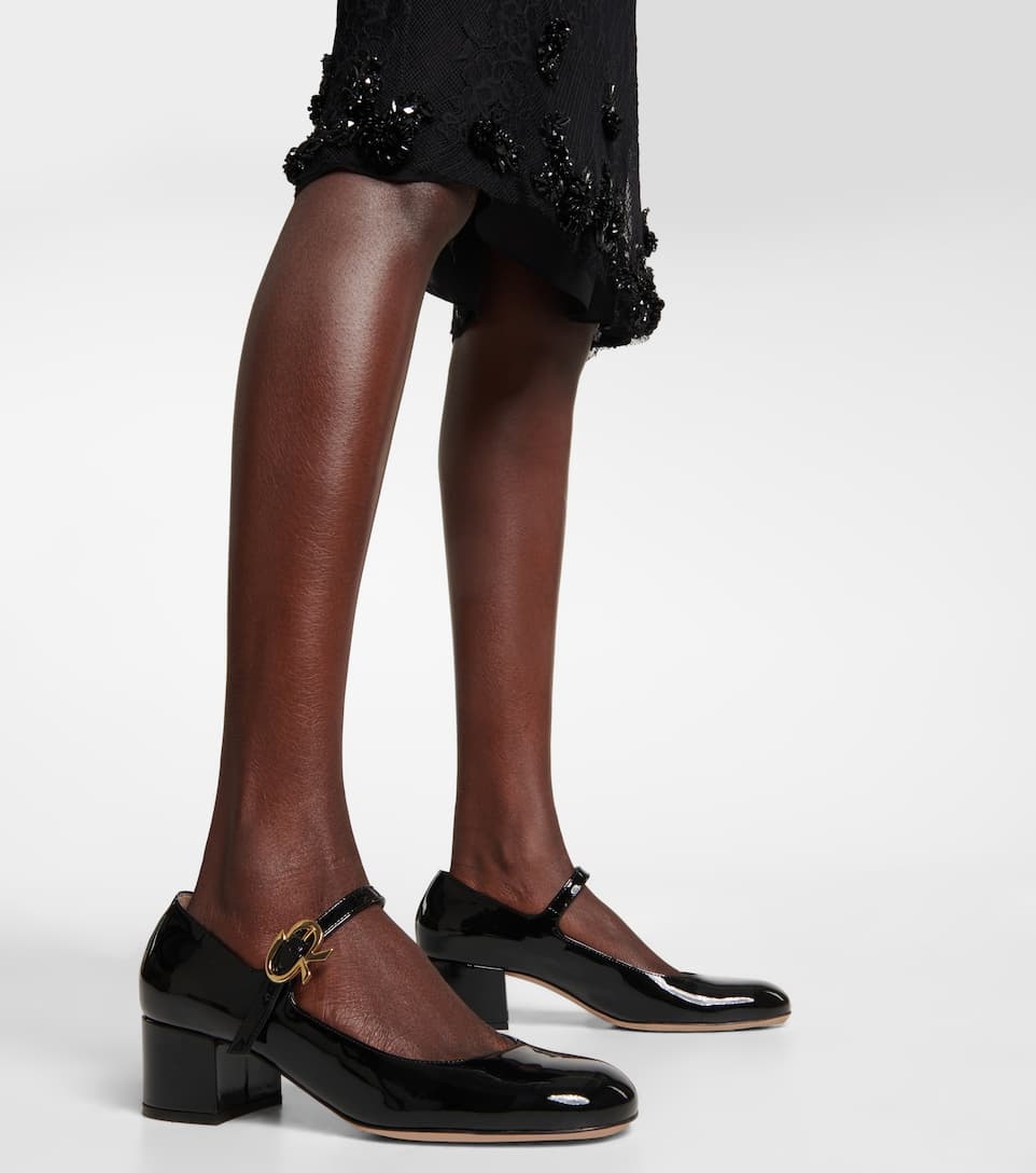 Ribbon patent leather Mary Jane pumps - 4
