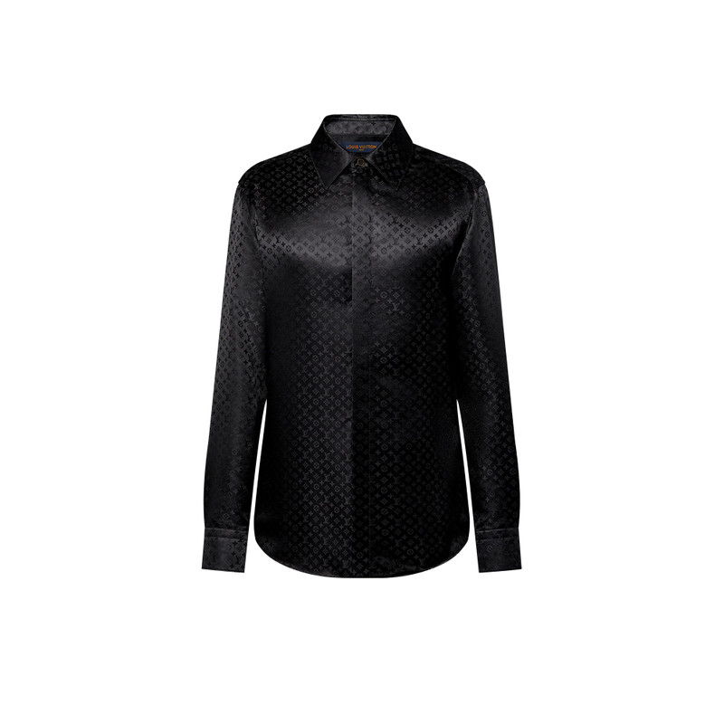 Monogram Long-Sleeved Silk Shirt 1