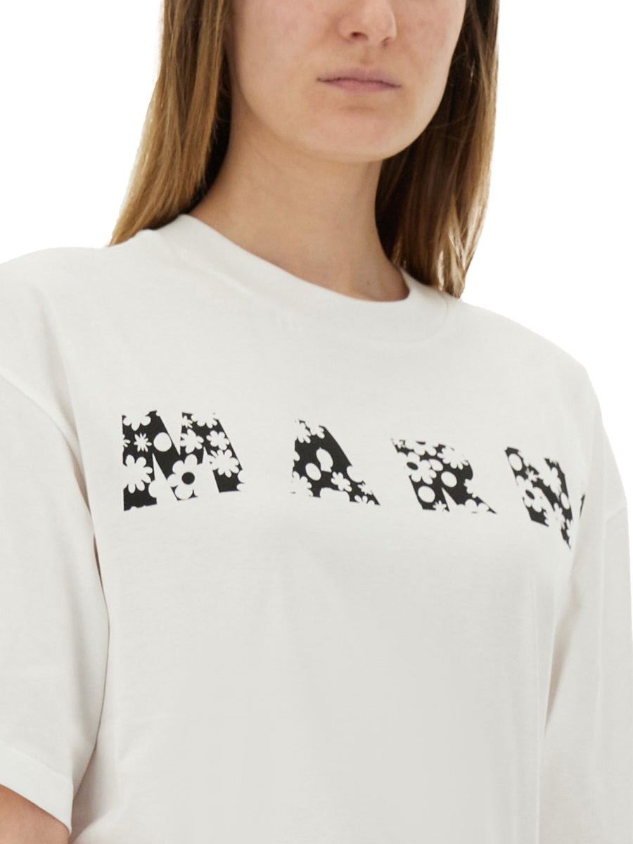 Marni Women Cotton T-Shirt With Logo - 4