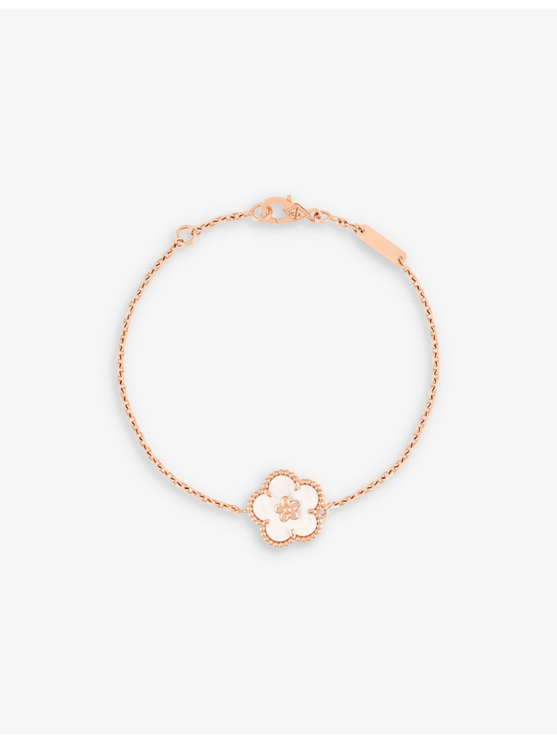 Lucky Spring plum blossom 18ct rose-gold and mother-of-pearl bracelet 1