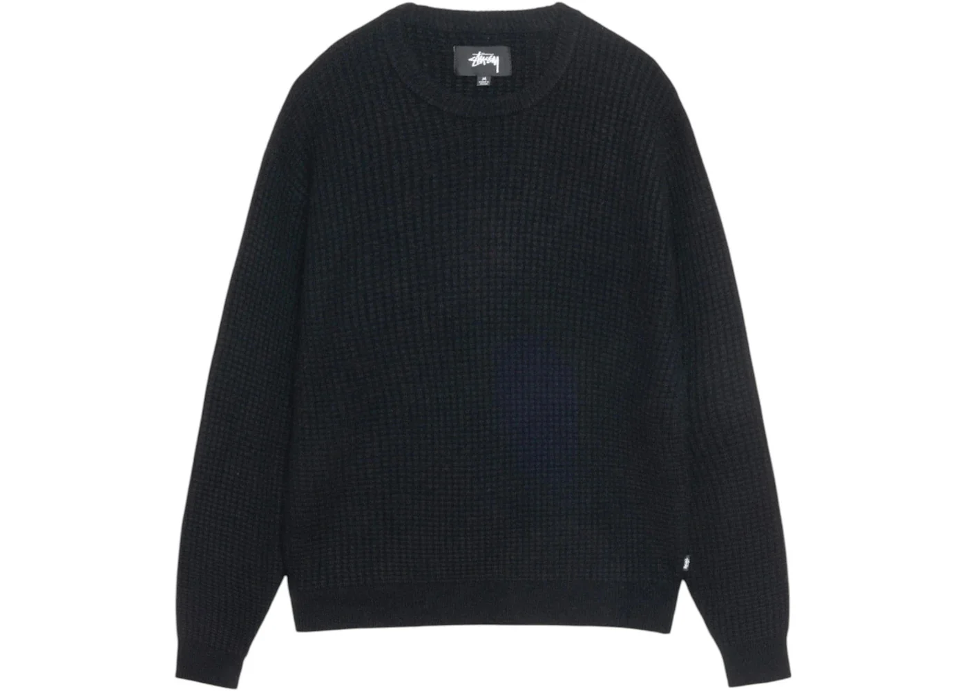 Stussy Waffle Knit Cashmere Crew Black - 1