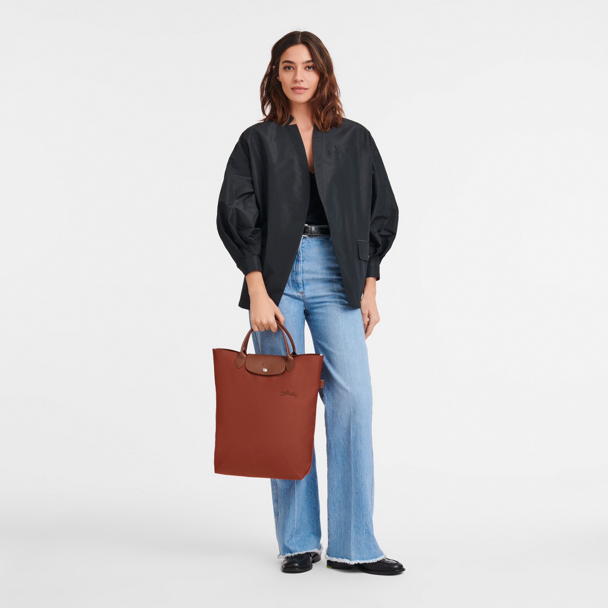 Le Pliage Green M Tote bag Chestnut - Canvas - 2