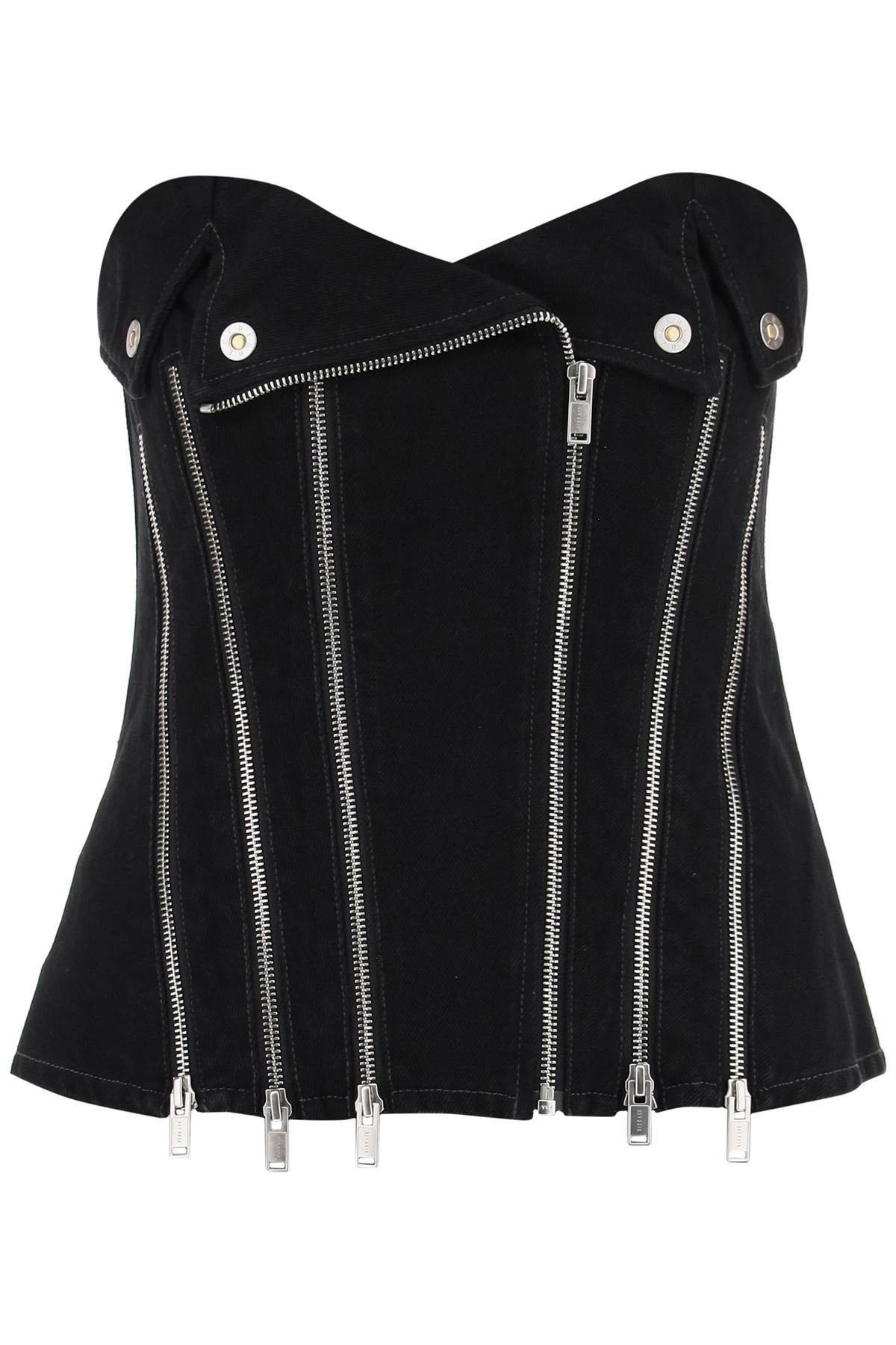 DENIM BIKER CORSET TOP - 1