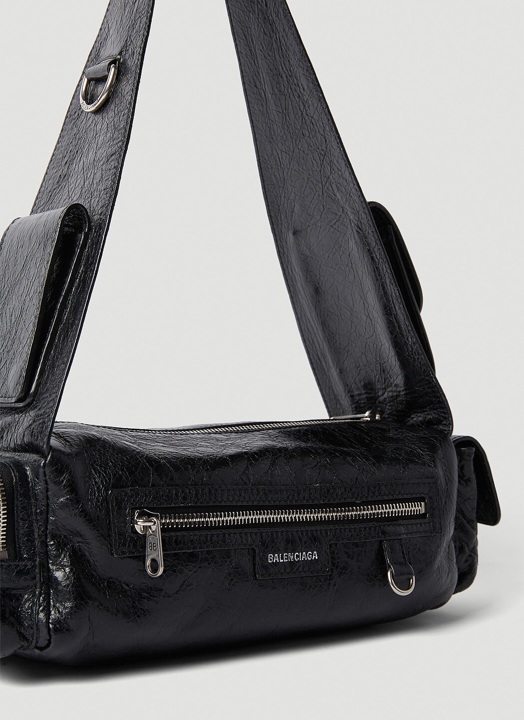 【BALENCIAGA】Superbusy Sling Small Weekend Bag Superbusy Sling Small denim shoulder bag in blue