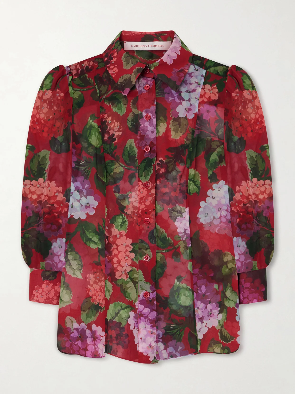 Floral-print Silk-chiffon Blouse - 1