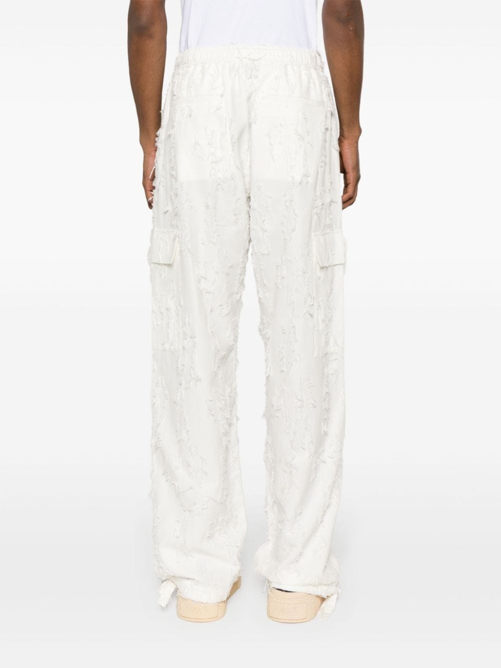 distressed-effect cotton trousers - 4