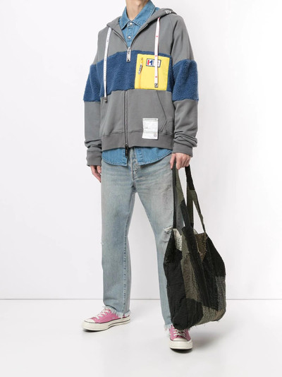 Maison MIHARAYASUHIRO colour-block zipped hoodie outlook