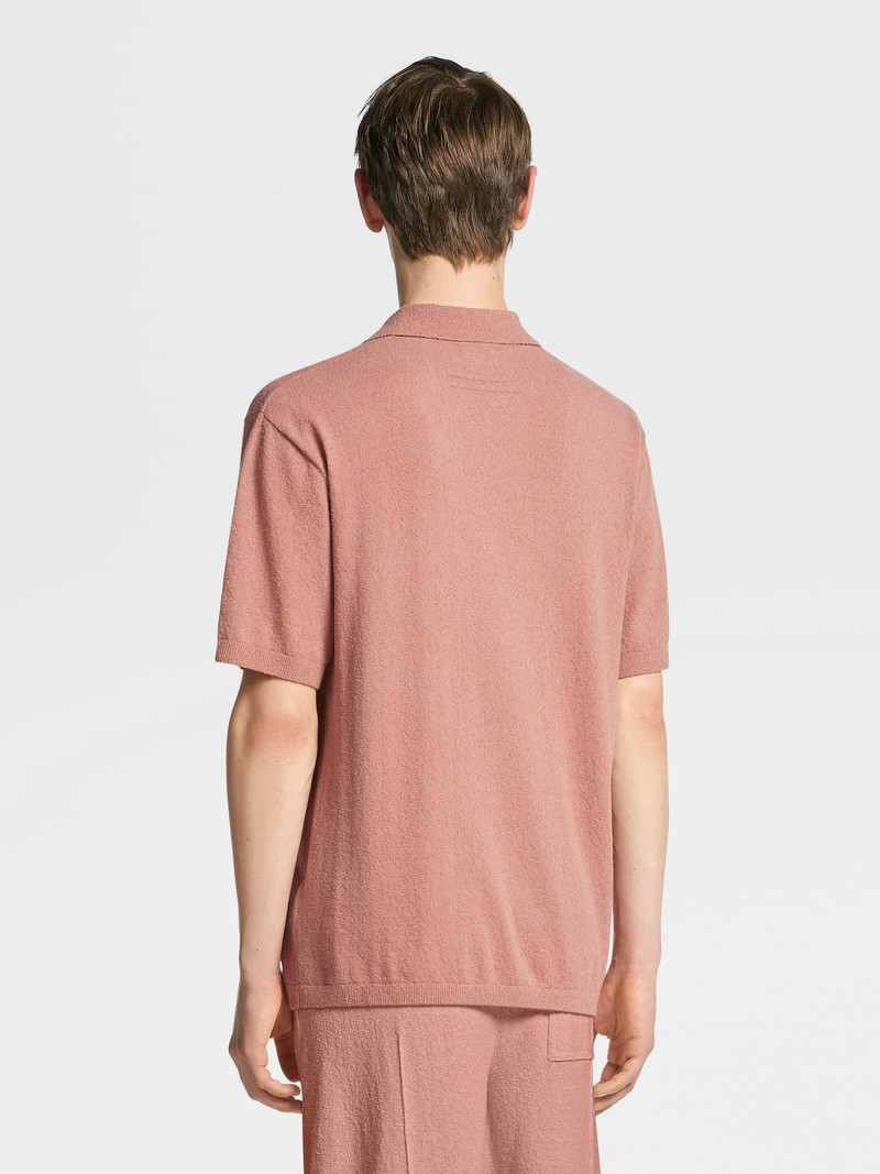DUST PINK COTTON BLEND POLO SHIRT 3