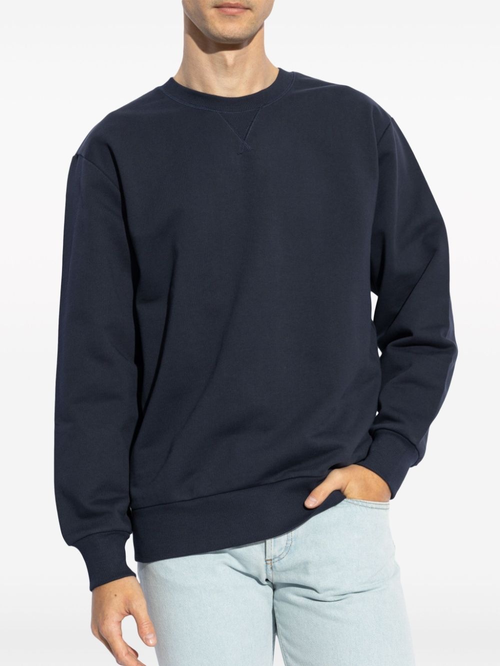 v-insert cotton sweatshirt - 3