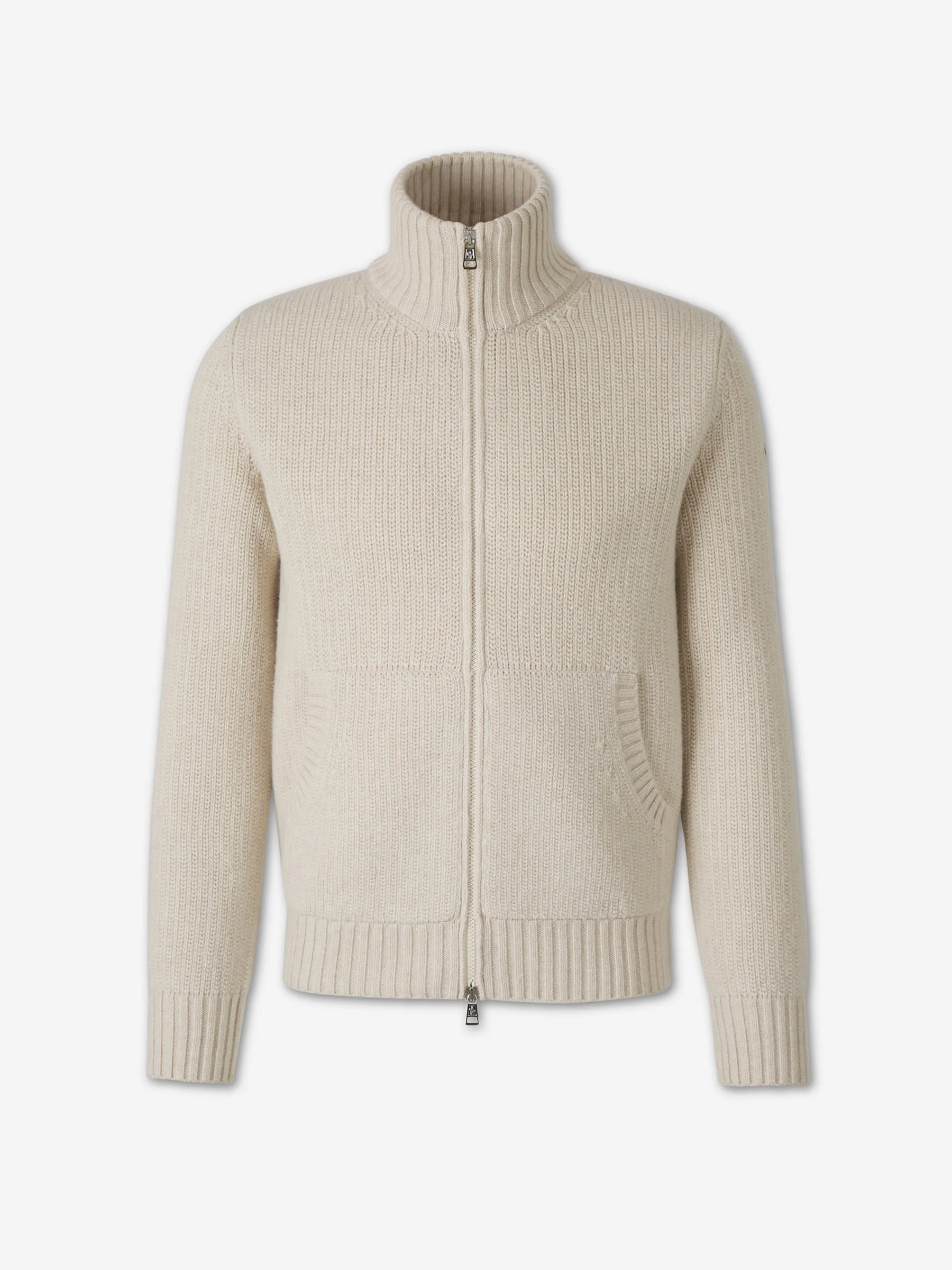 CASHMERE WOOL ZIP CARDIGAN - 1