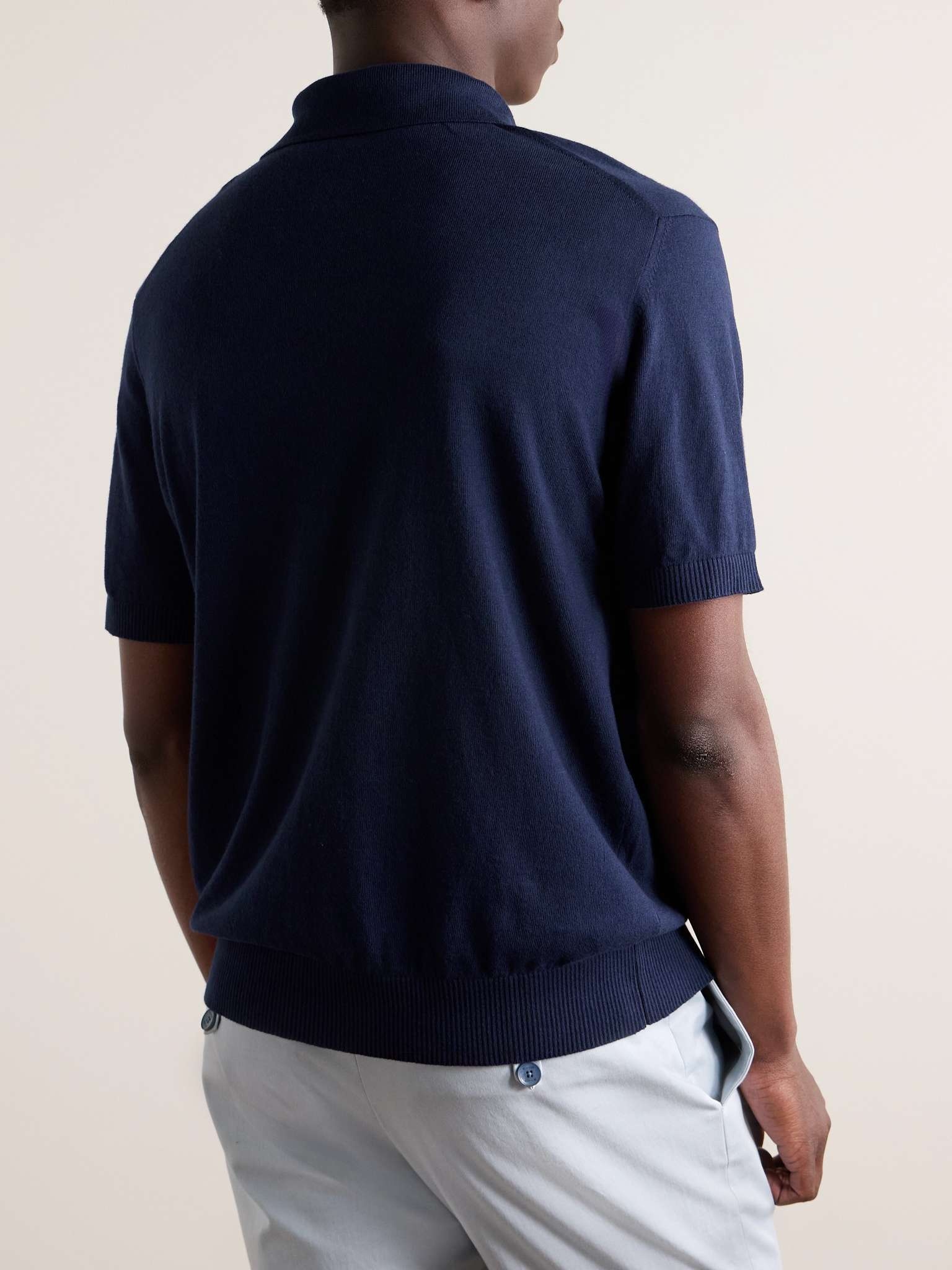 Logo-Embroidered Cotton and Cashmere-Blend Polo Shirt - 3