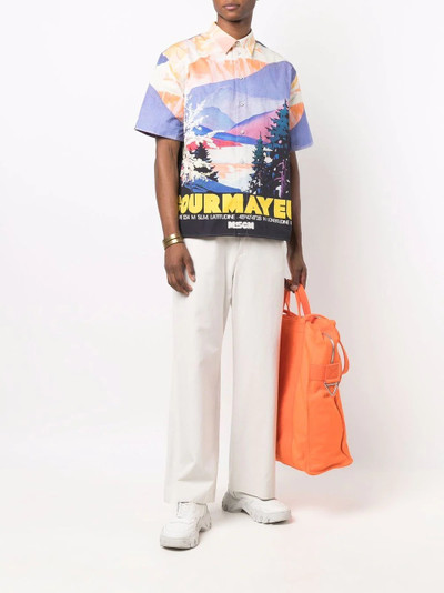 MSGM graphic-print short-sleeved shirt outlook