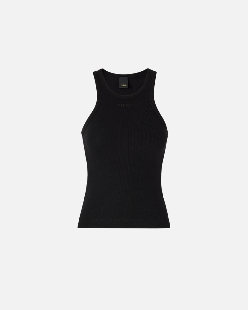 RIBBED VEST TOP WITH PINKO LOGO 4