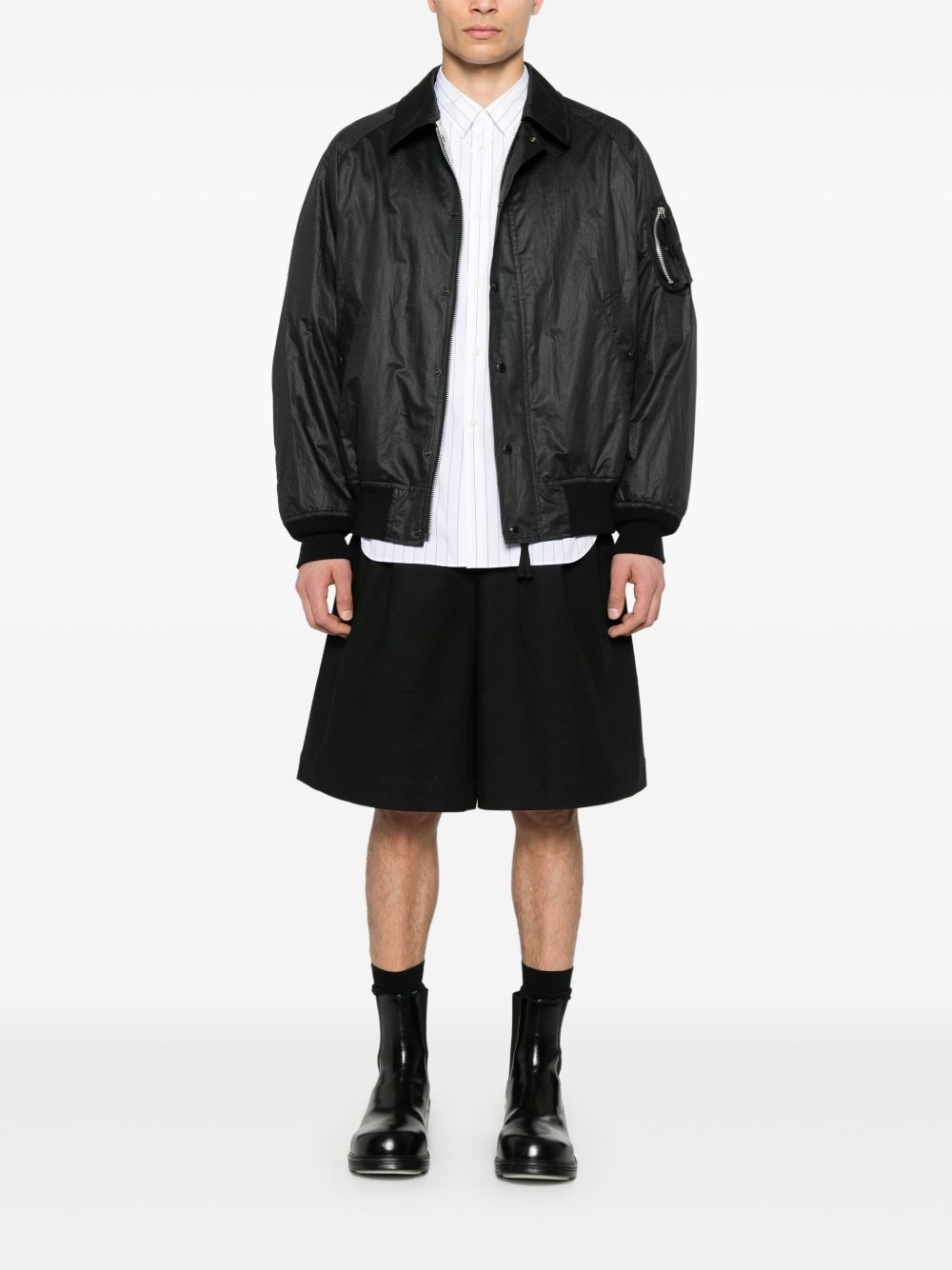 crinkled-finish bomber jacket - 2