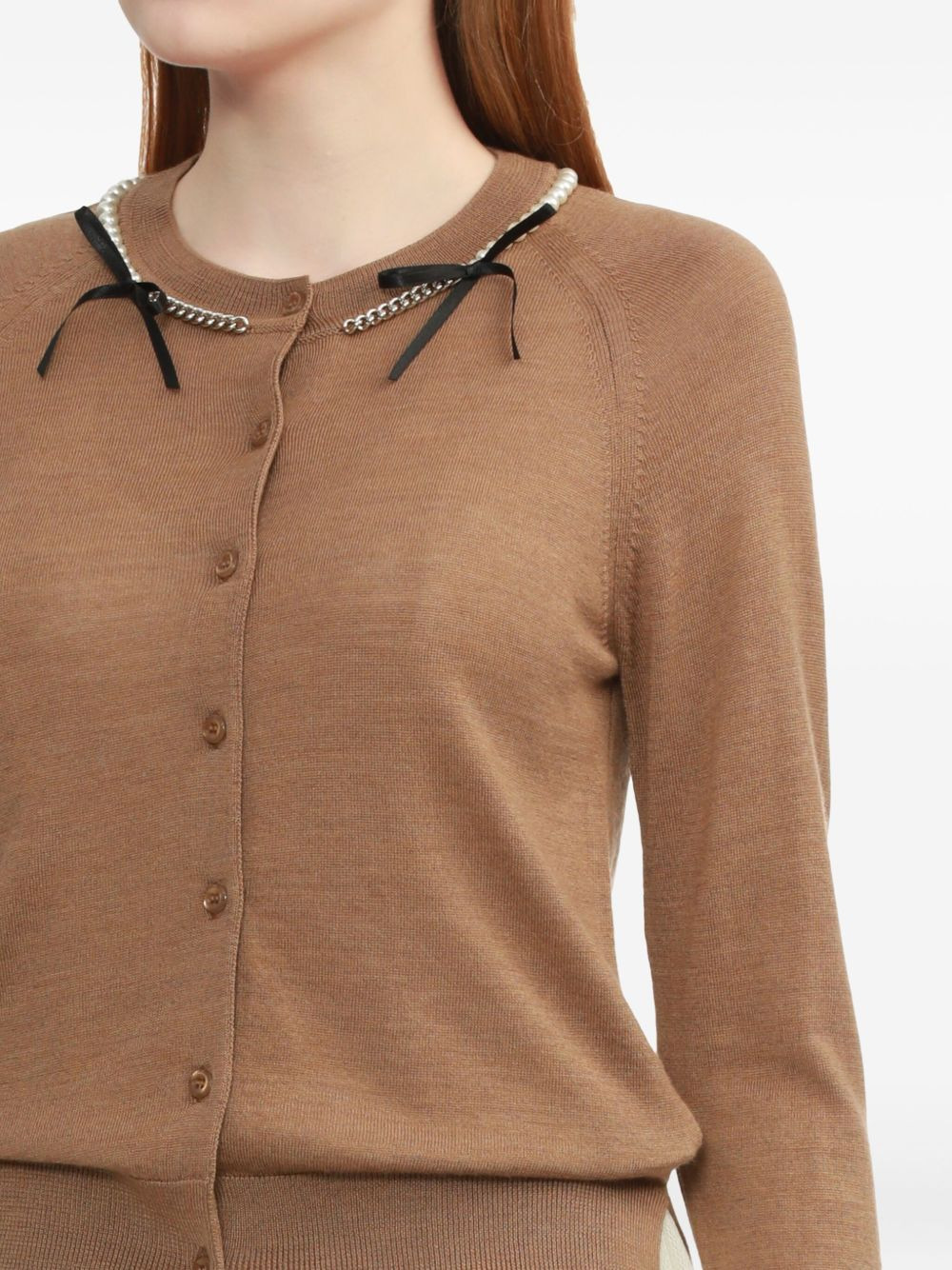 pearl-embellished cardigan - 5