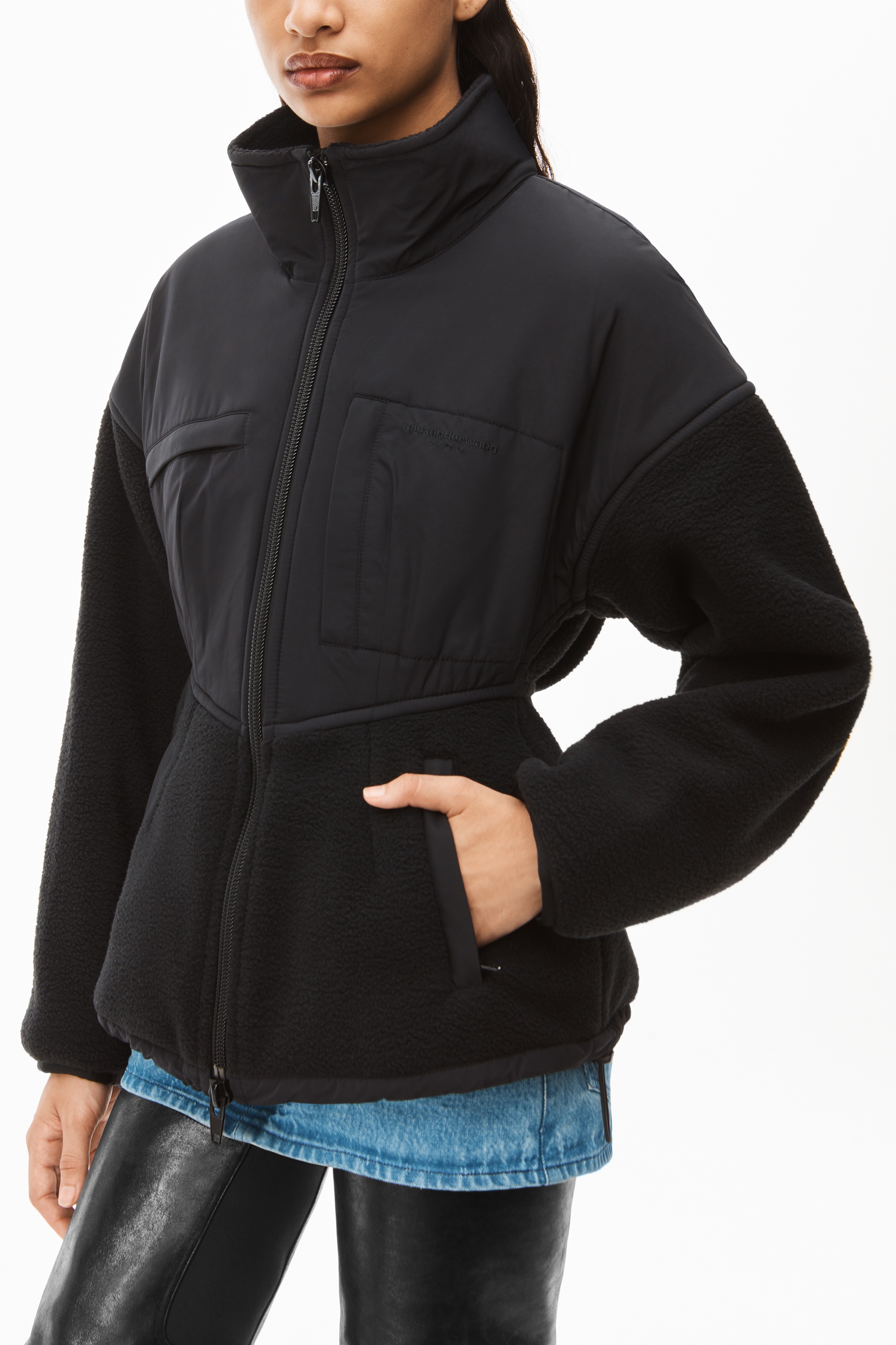 SCULPTED JACKET IN TEDDY FLEECE - 3