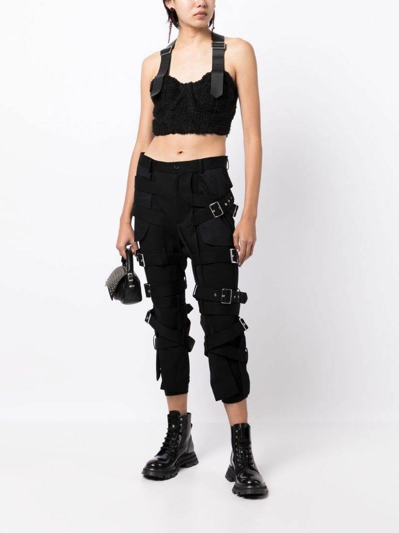 Noir Kei Ninomiya multi-buckle layered slim trousers outlook