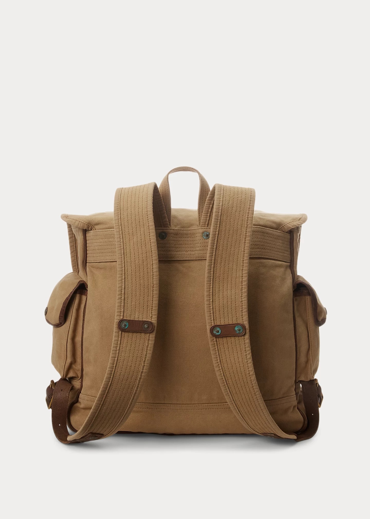 Leather-Trim Canvas Backpack - 3