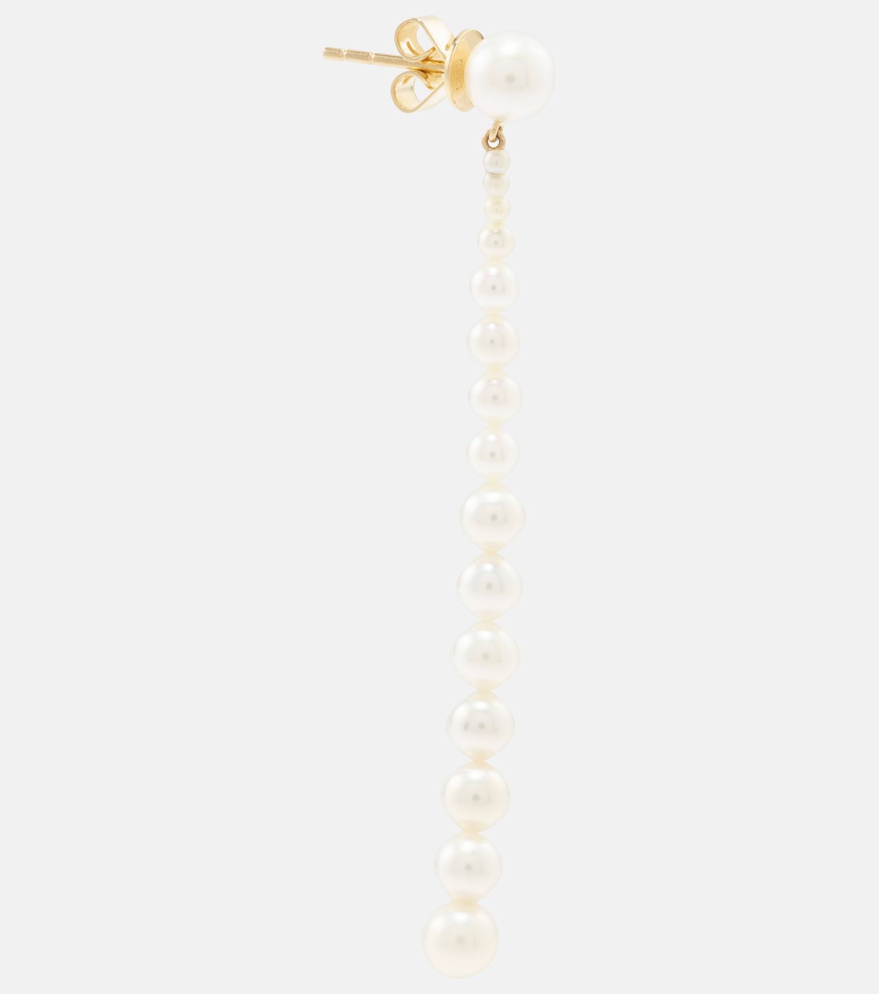 Piazza 18kt gold drop earrings with freshwater pearls - 4