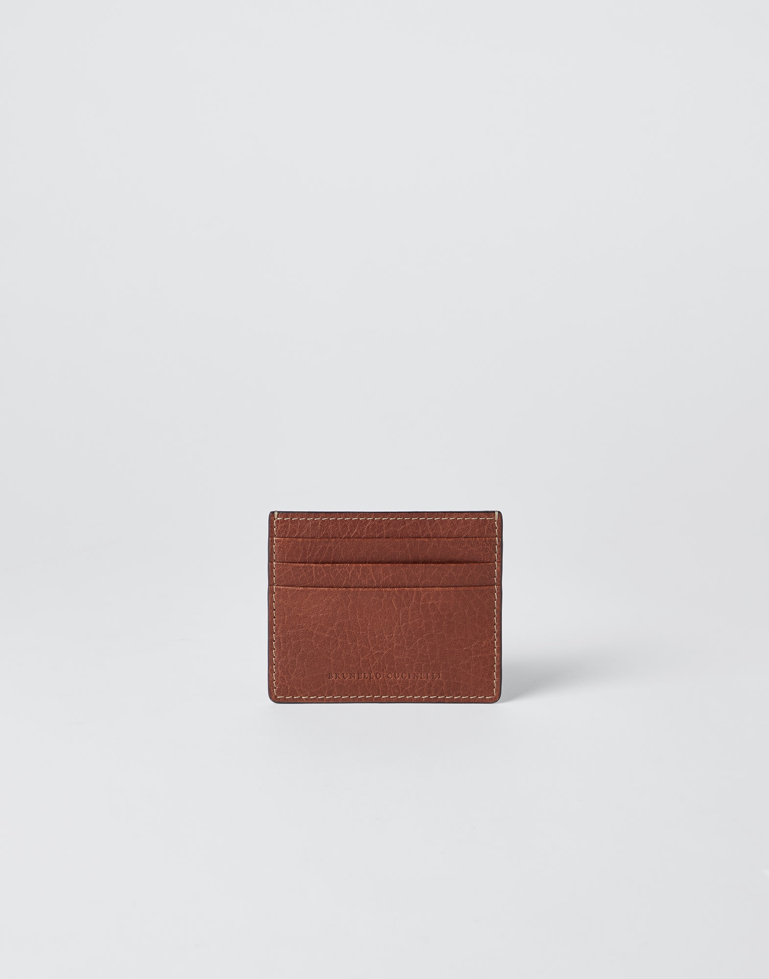 Grained calfskin mini card case - 1