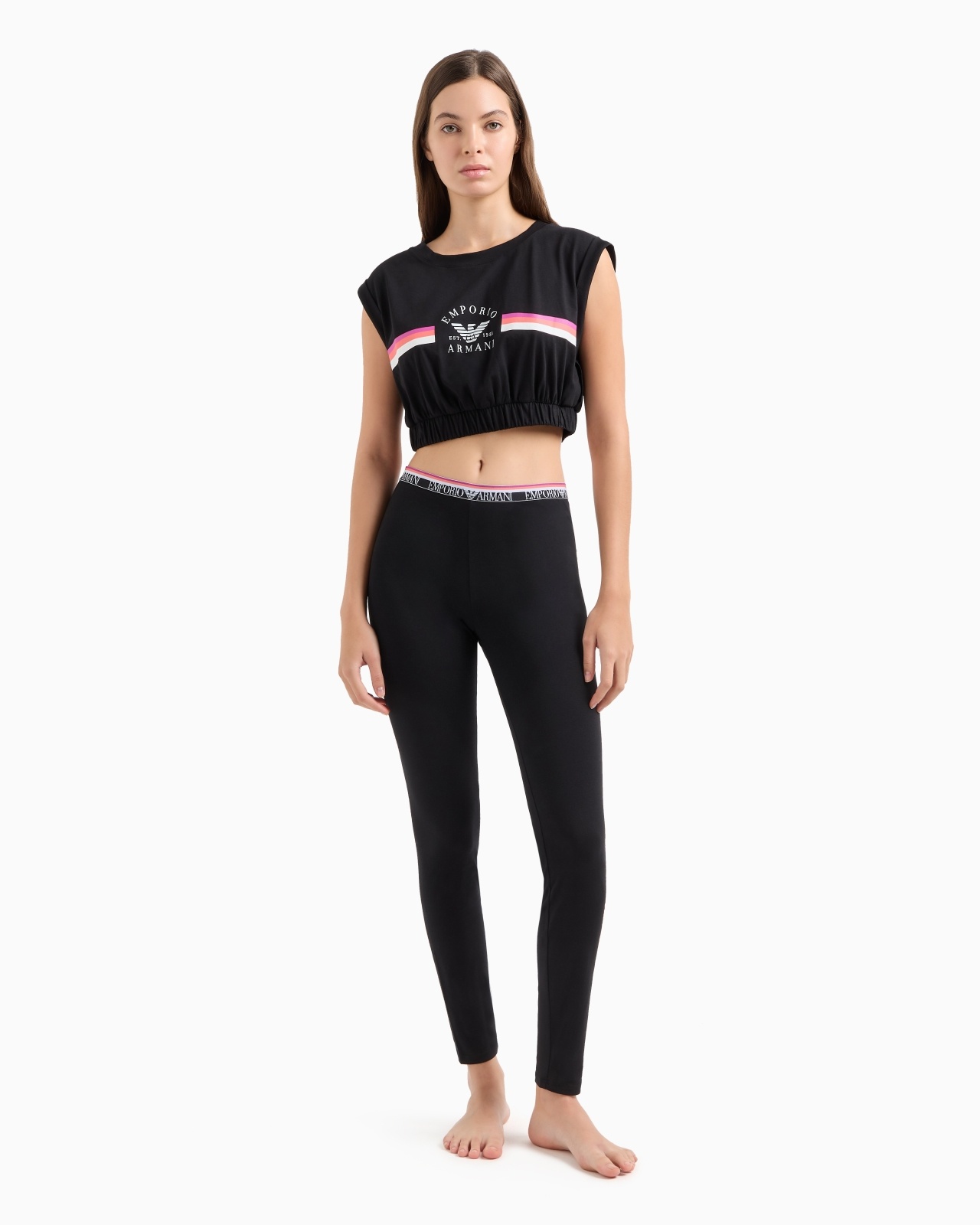 ASV ICONIC ORGANIC-COTTON LOUNGEWEAR CROP TOP WITH LOGO BAND - 2