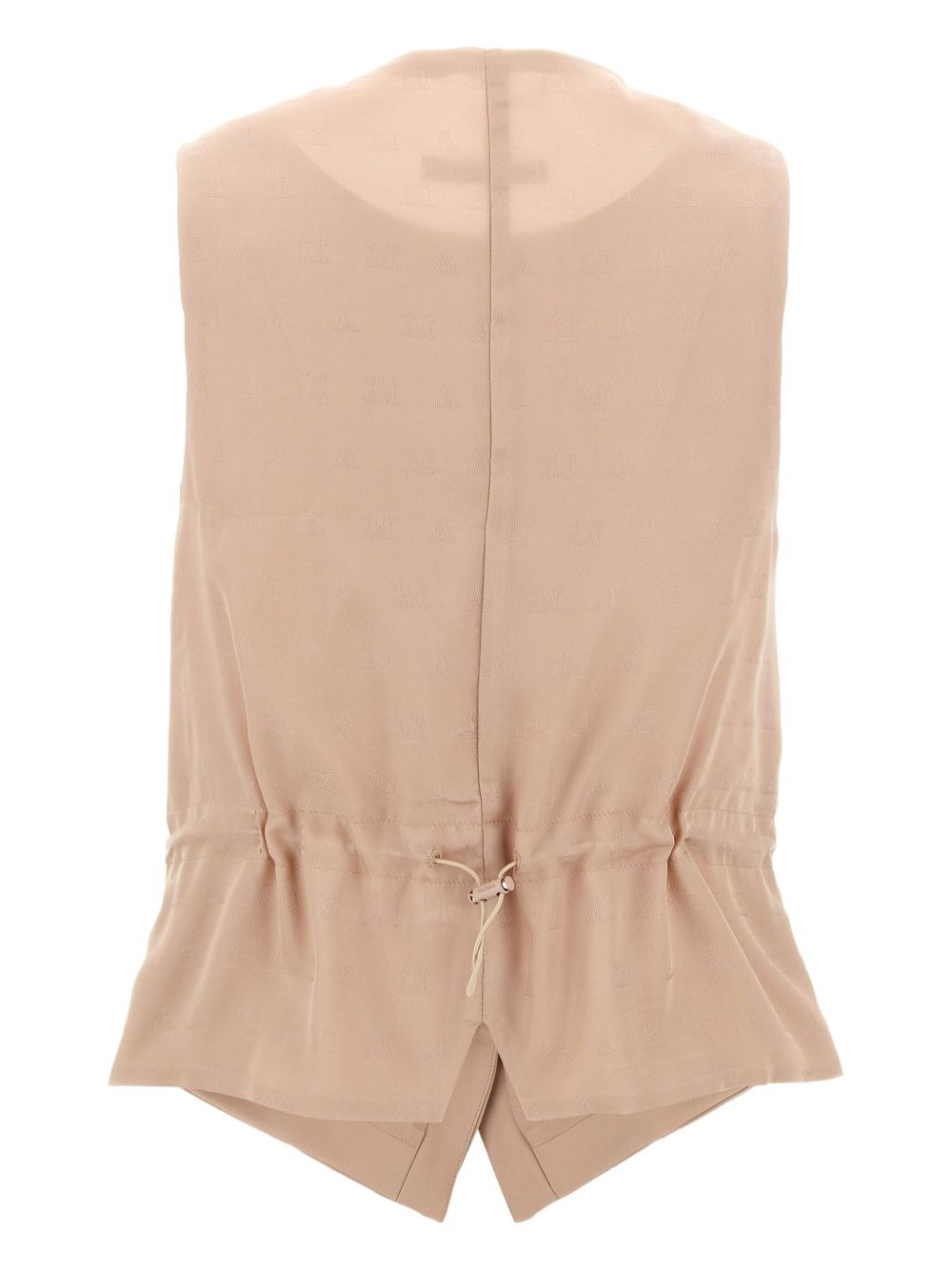button-fastening drawstring vest - 2