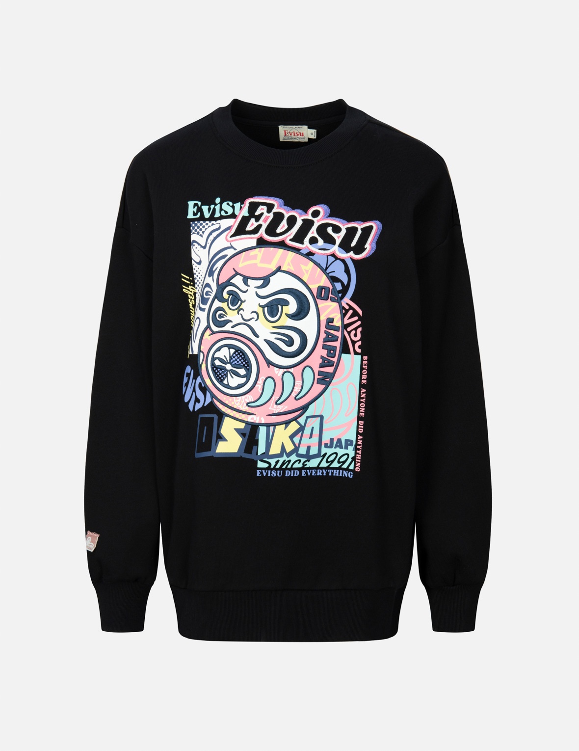 DARUMA AND LOGO PRINT AND EMBROIDERY OVERSIZED SWEATSHIRT - 1