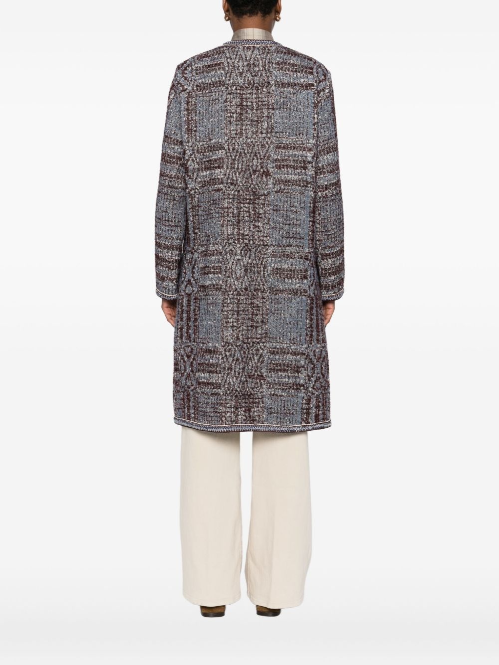 bouclé jacquard coat - 4
