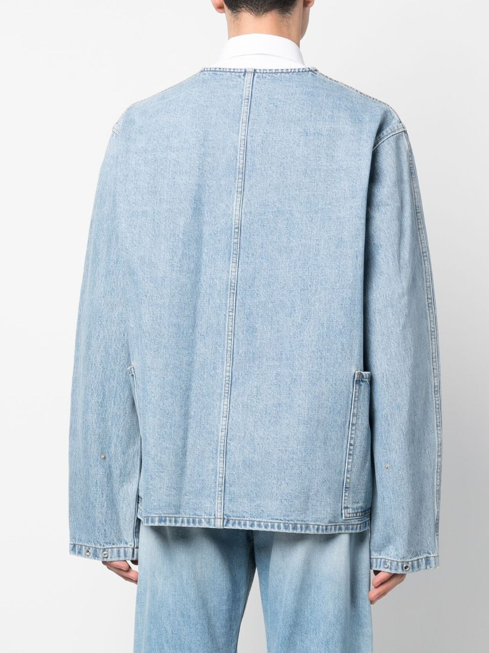 zip-up denim jacket - 4