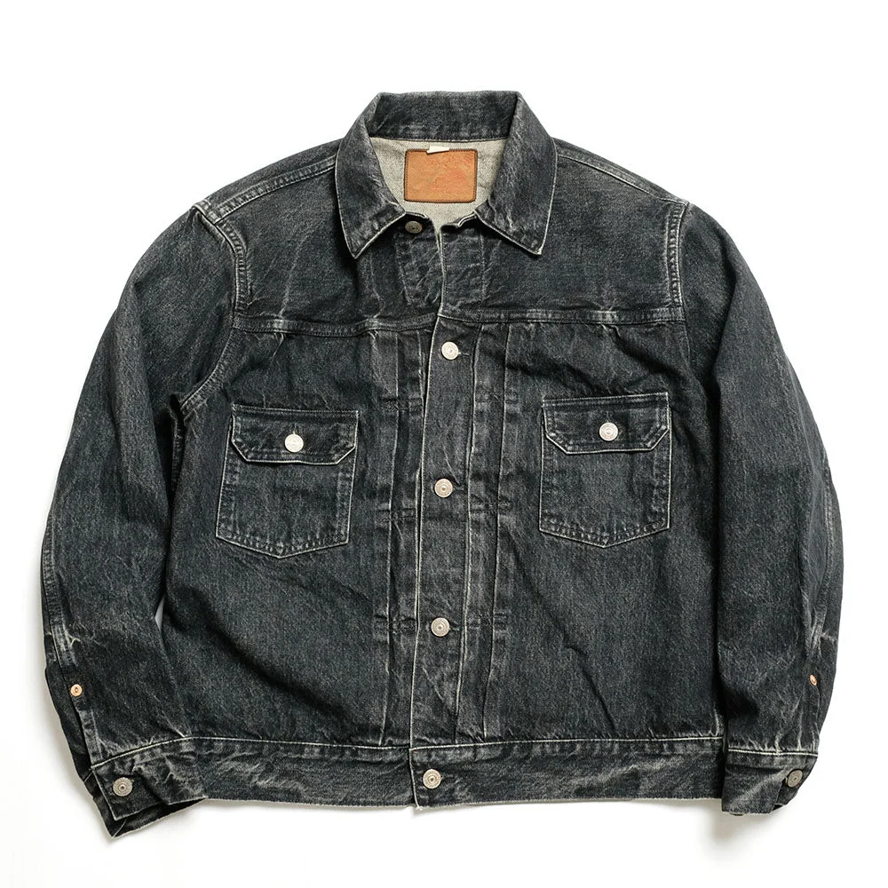 14.25oz. BLACK DENIM JACKET 1953 AGED MODEL - SC15650H - 1
