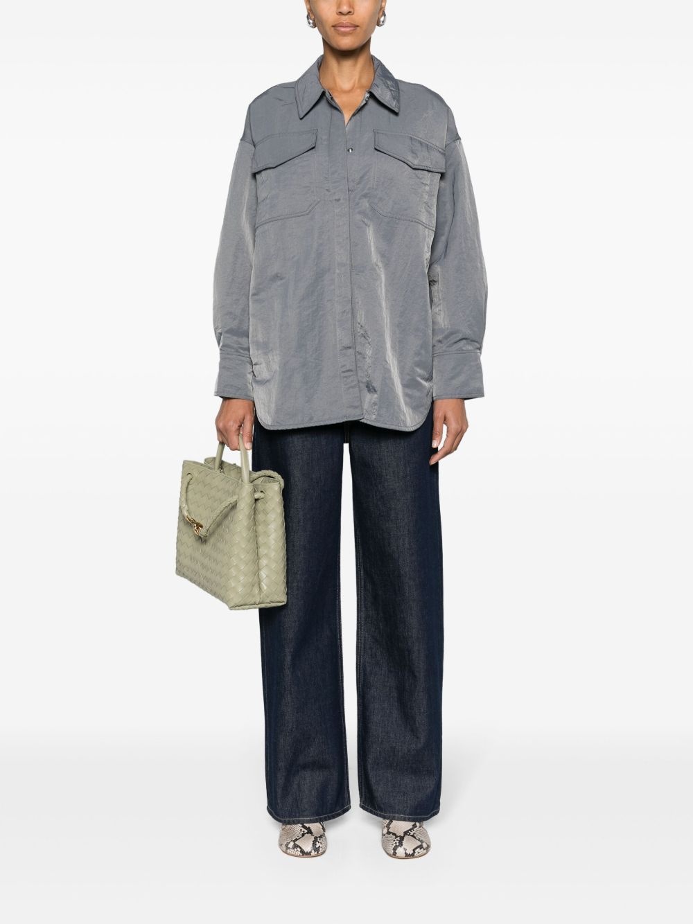Gira press-stud crinkled shirt - 2