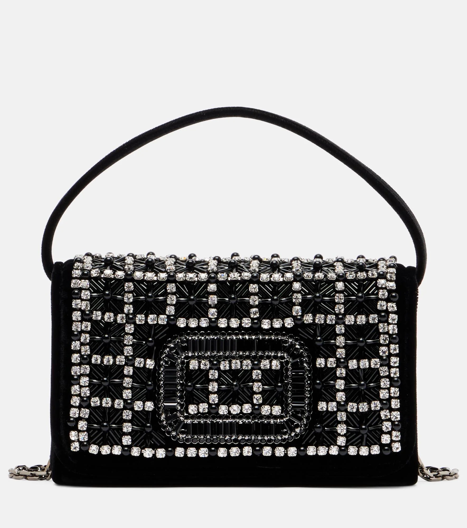 Pilgrim Micro embellished velvet clutch - 1
