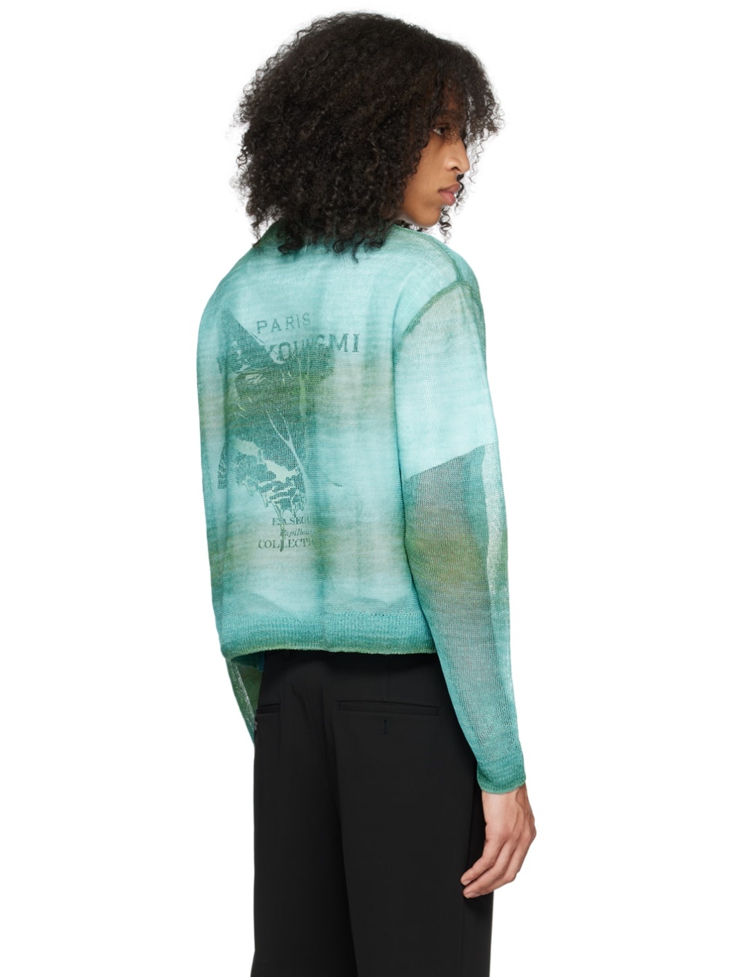 Blue & Green Gradient Stripe Sweater - 3