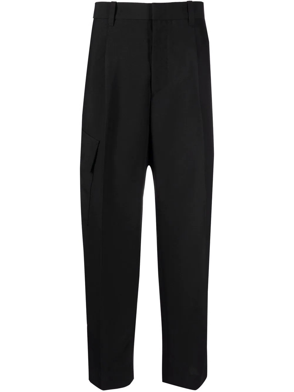 straight-leg cotton trousers - 1