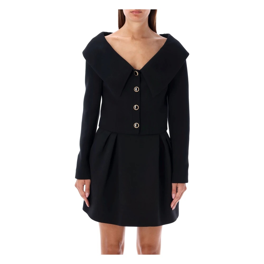 ジャケット ALESSANDRA RICH OFF SHOULDER BLAZER (FABX3822F4372 0900) Alessandra Rich BLACK OFF SHOULDER BLAZER JACKET | miinto