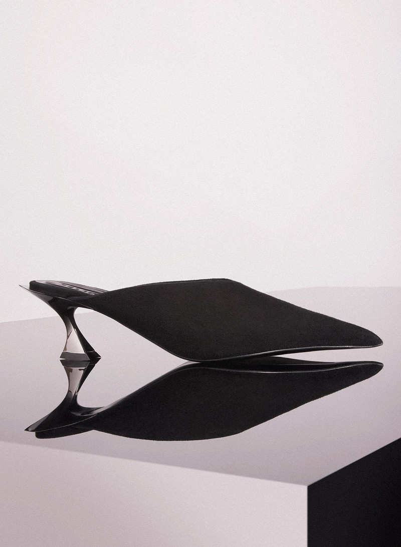 black suede fang 55 mules 1