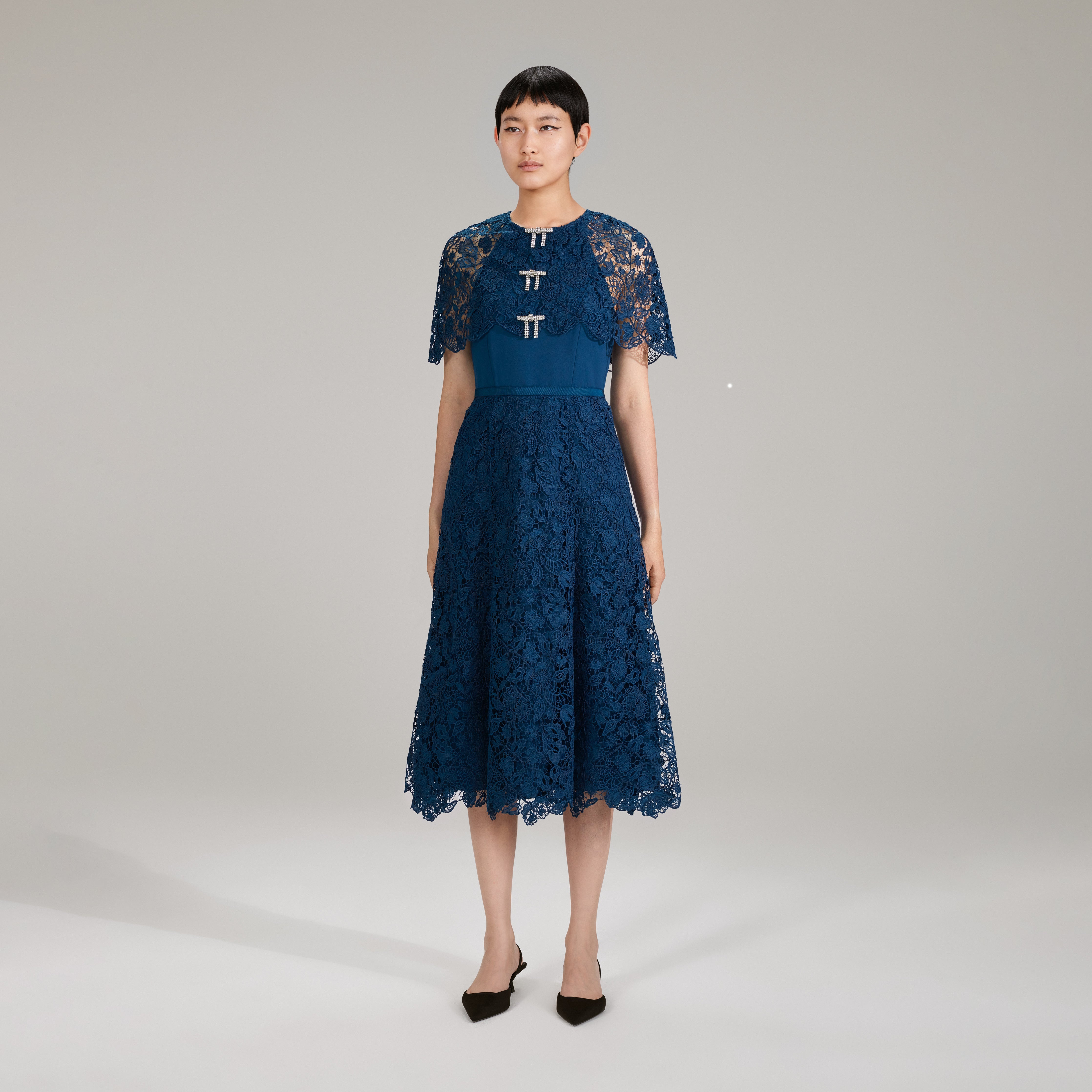 pascal tiered crochet lace midi dress Endless Rose main image 0