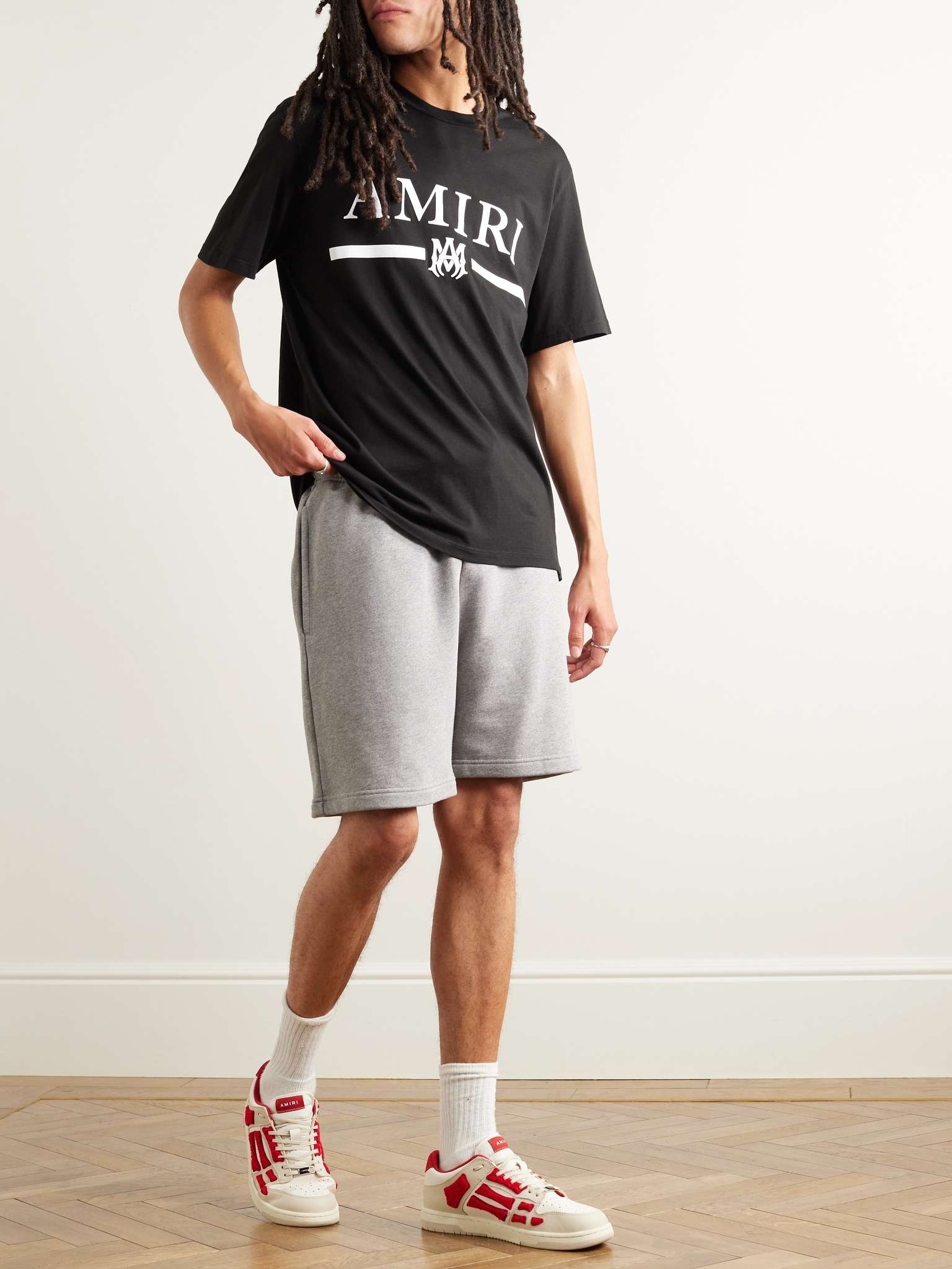 Amiri Logo Grey Cotton Tshirt