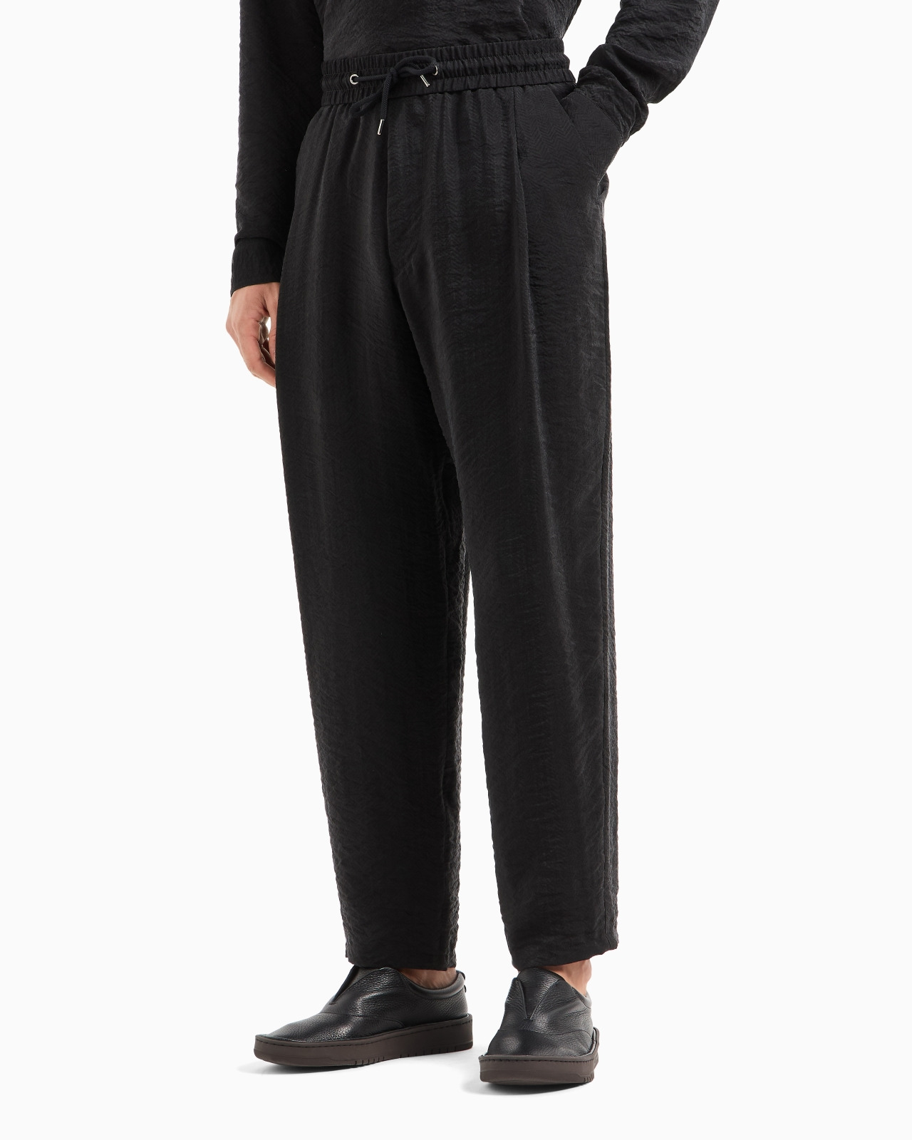 JACQUARD CUPRO FLAT-FRONT TROUSERS - 4