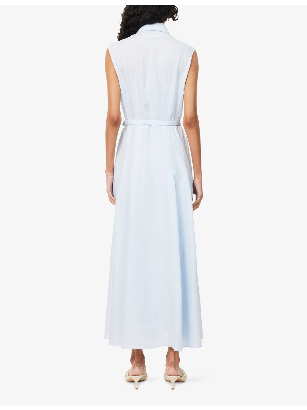 Durand Sleeveless Belted Linen Midi Dress - 4
