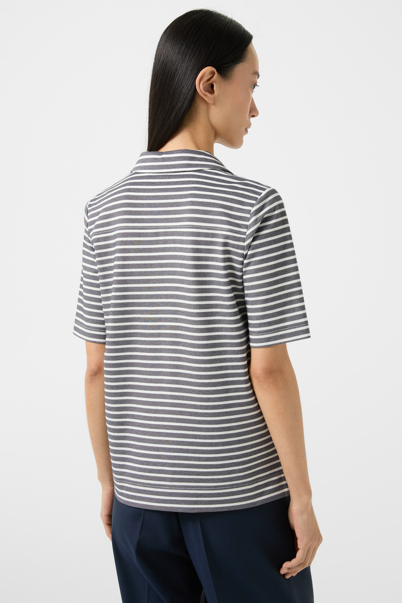 Peony polo shirt in Navy blue/off-white 3