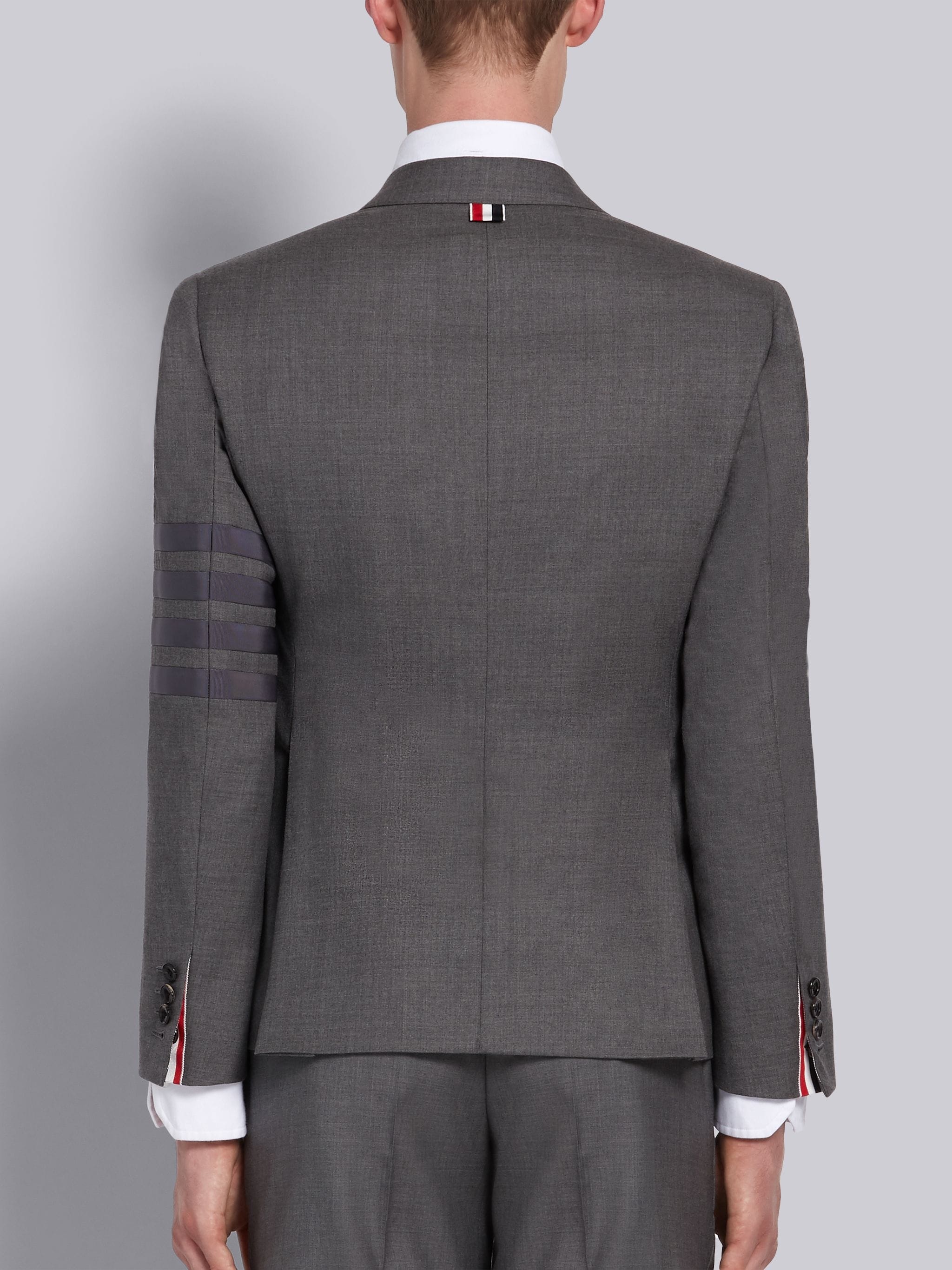 Medium Grey Super 120s Twill Classic 4-Bar Sport Coat - 3