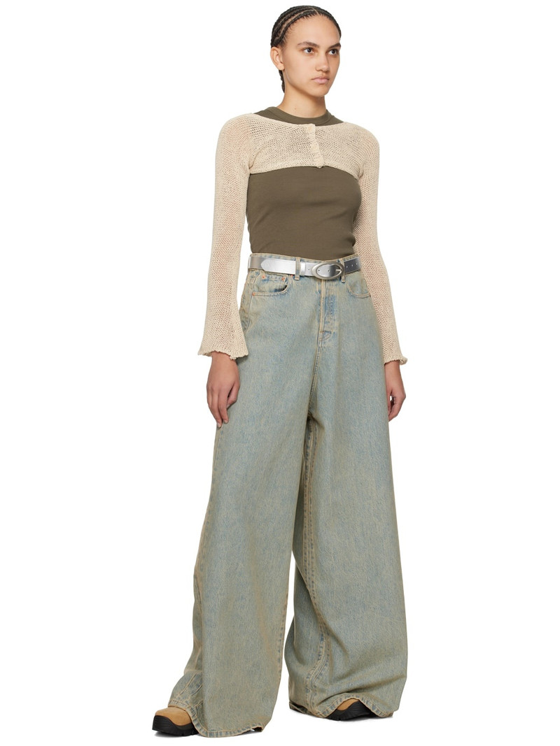 OPEN YY SSENSE Exclusive Beige Bolero Cardigan outlook