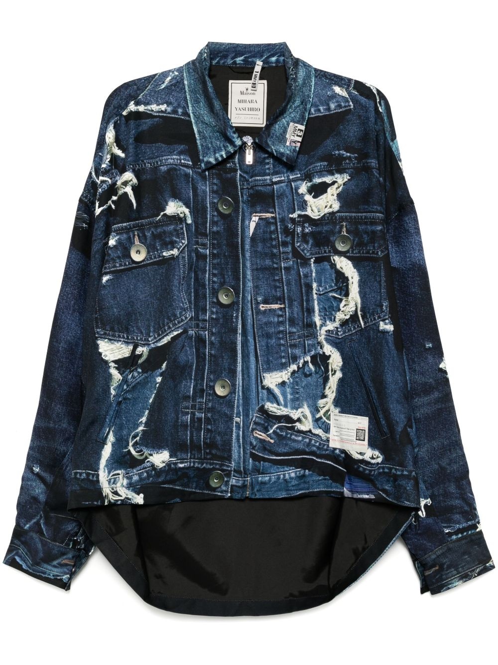 graphic-print shirt jacket - 1