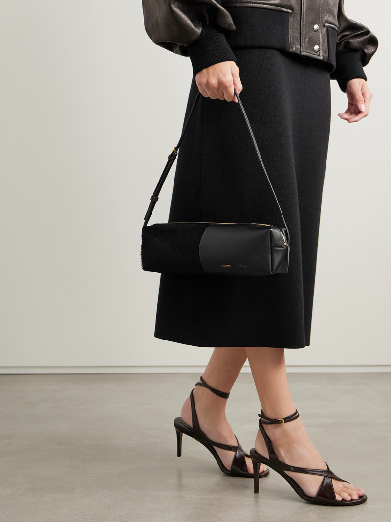 KHAITE Kye Calf Hair And Leather Shoulder Bag outlook