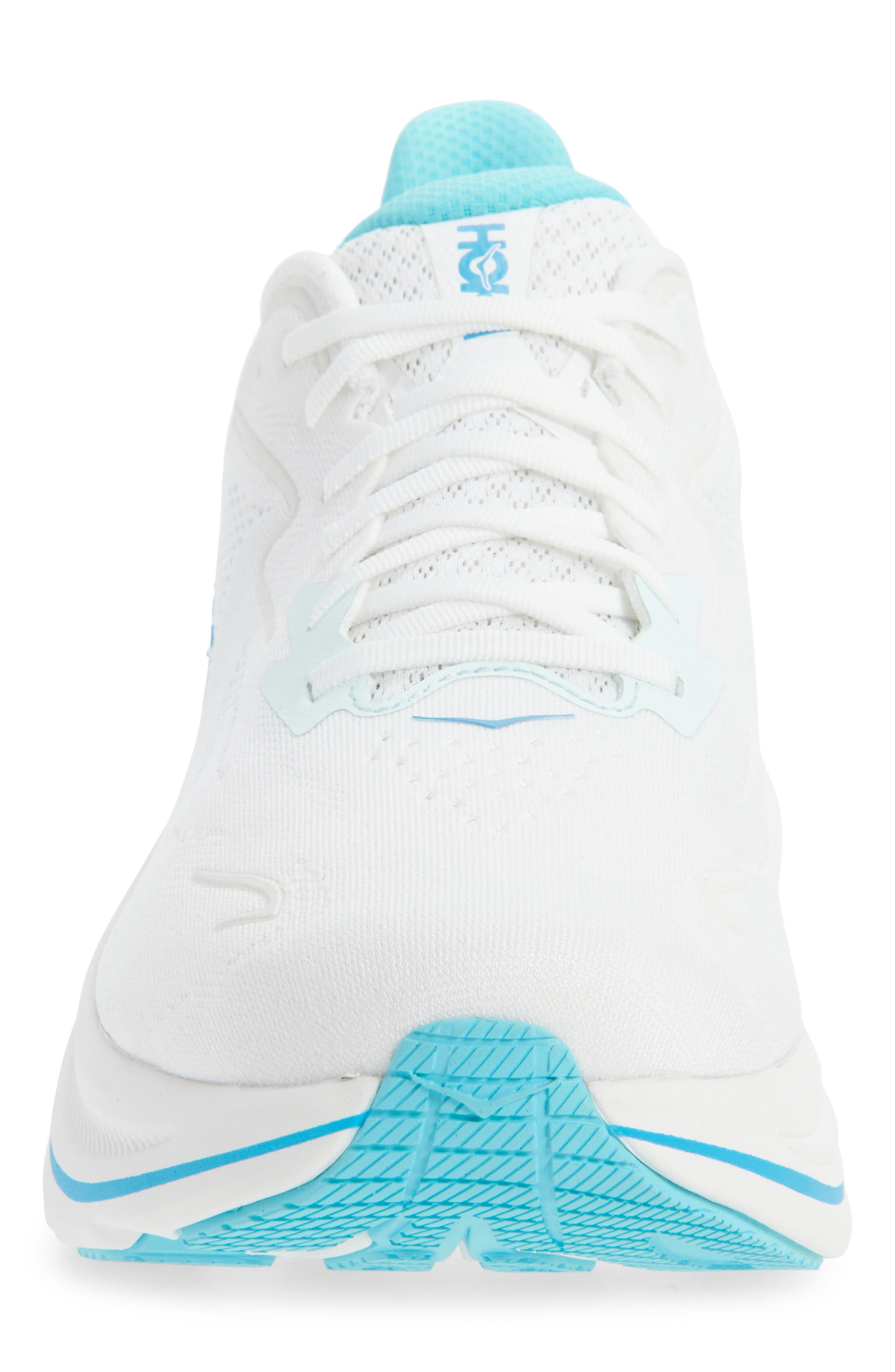 HOKA Clifton 10 Running Shoe in White /Skyward Blue at Nordstrom - 4