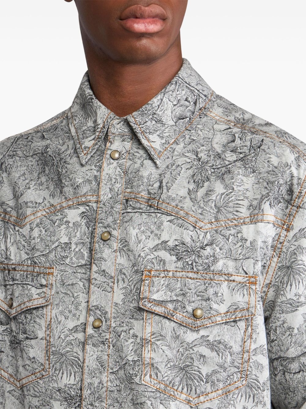 linen denim shirt jacket - 4