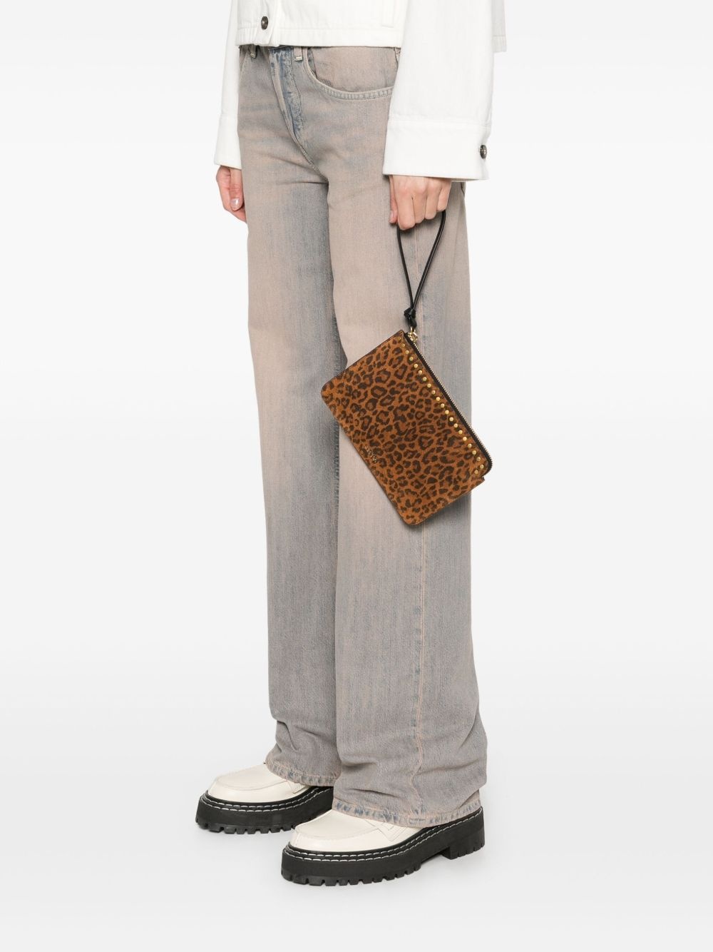 leopard-print flat pouch - 2